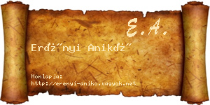 Erényi Anikó névjegykártya